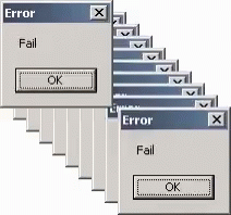 Windows failed dialog box